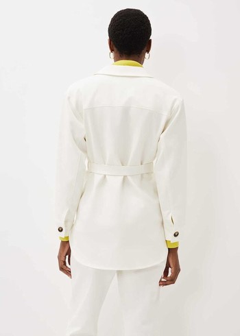 Phase Eight Ivie Belted Shacket Jackets White USA | 8023754-AD